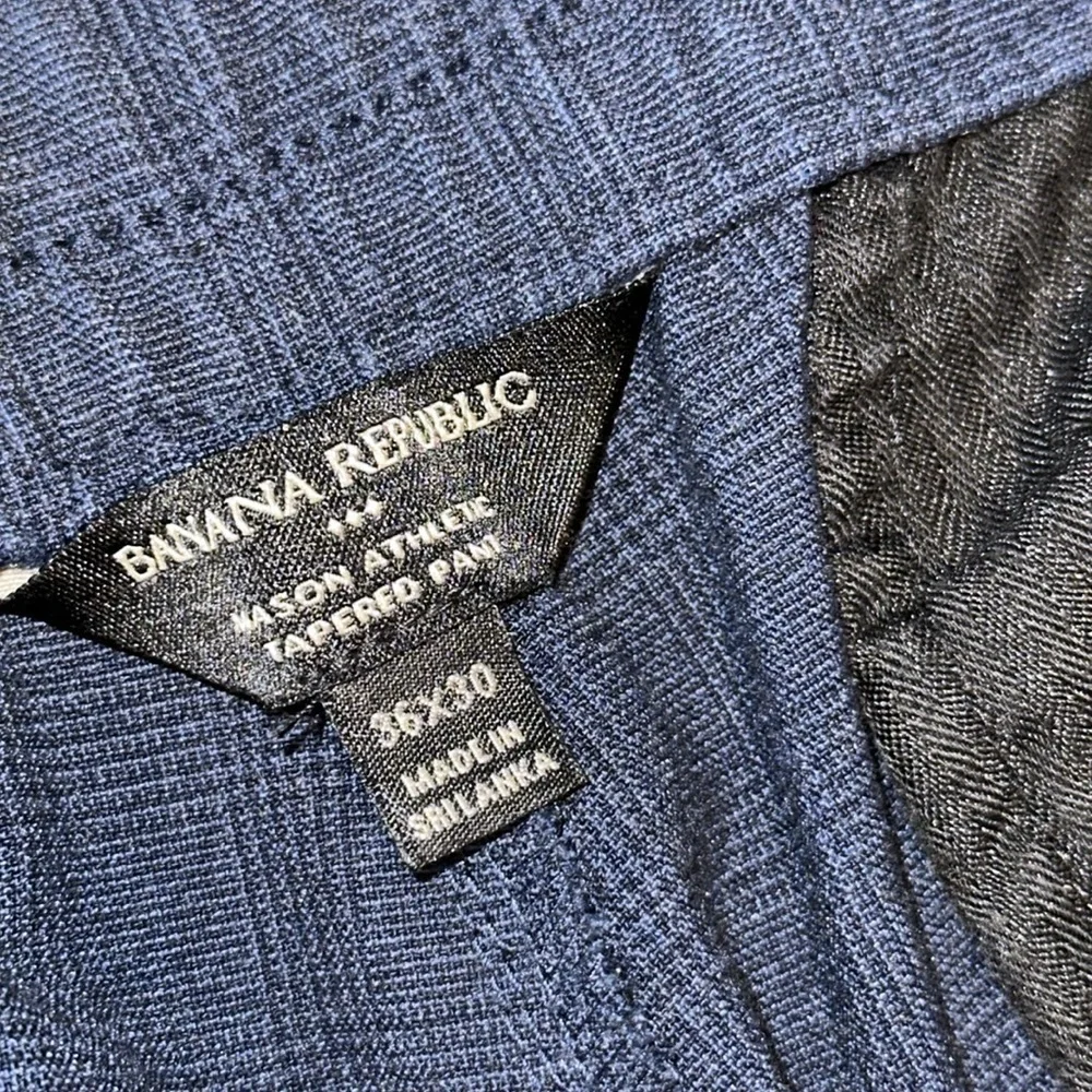 Banana Republic  blue check Mason athletic tapered pant size 36×30